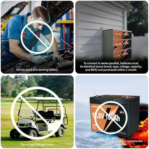 12V 300Ah LiFePO4 Lithium Battery, Built-in 200A BMS with 6000+ Deep Cycles Rechargeable 3840Wh Lithium Battery for RV Solar Marine Solar Panel Camping