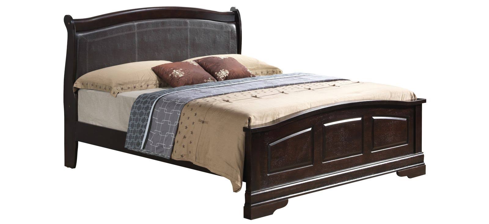 Glory Furniture Louis Phillipe Queen Panel Bed in Cappuccino - G3125C-QB2
