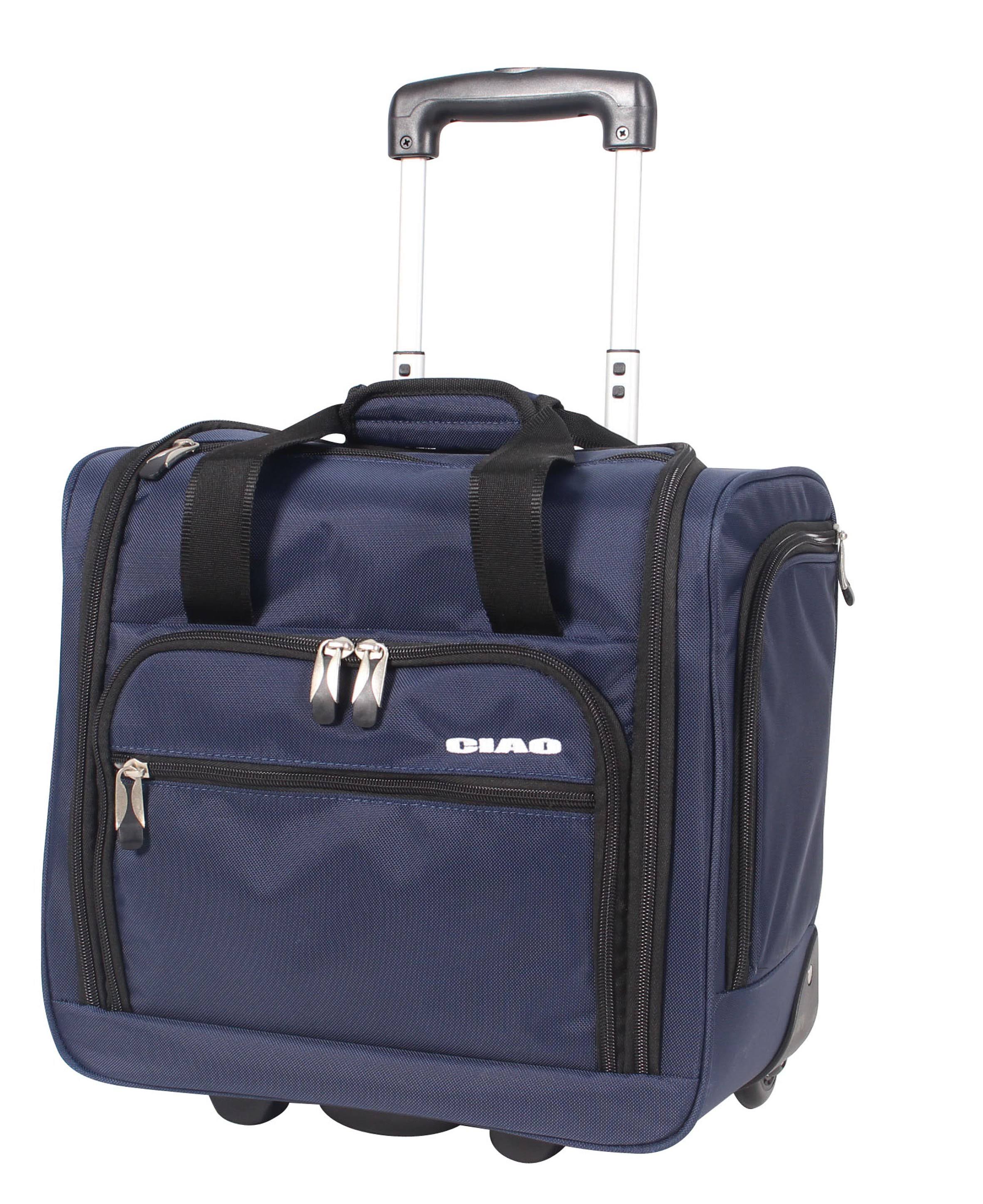 Ciao! 15x22 Wheeled Underseat Carry-On - Navy - Underseat Luggage