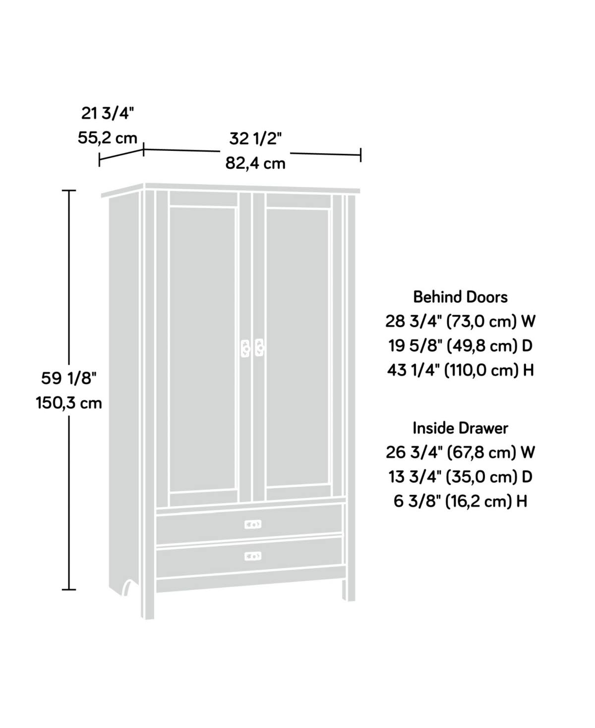 Sauder 423333 Cottage Road Armoire, Mystic Oak