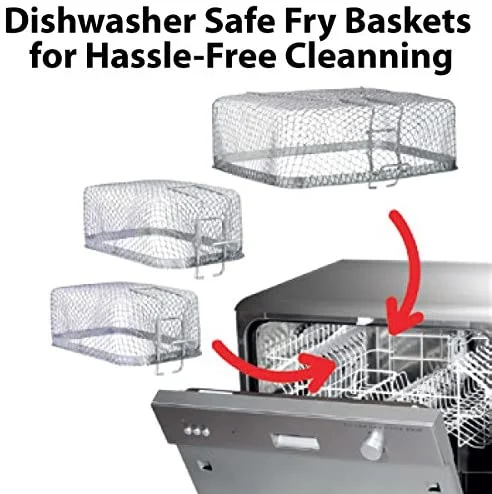 KRUPS KJ502D51 Deep Fryer, Electric Deep Fryer, Stainless Steel Triple Basket Fryer, 4.5 Liter, Silver