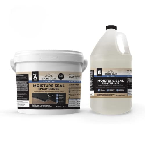Moisture Seal Epoxy Primer | Revitalize Concrete Floors | Vapor Blocker | Garage & Home Use | DIY Friendly | Quick Dry | Perfect for Epoxy Flake & Metallic Marble Floors | 1.5 Gallon, Tan