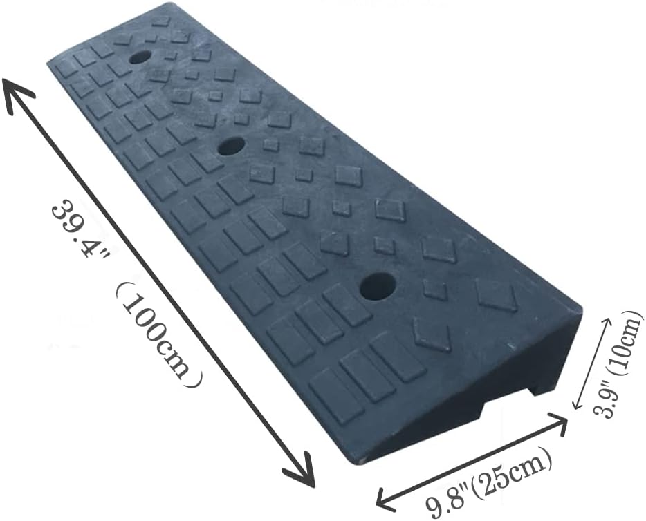 39.4 Loading Rubber Curb Ramp Heavy Duty Loading Rubber Dock Rubber Curb Ramps Car Slope Ramp 20Ton