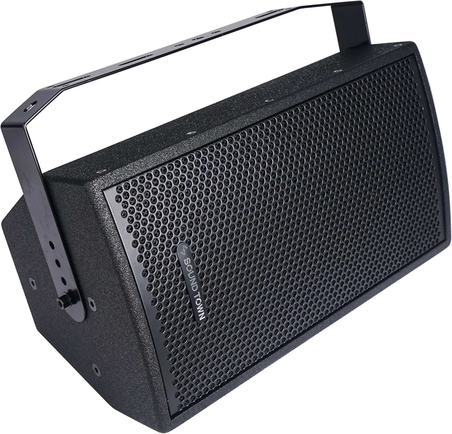 Sound Town Pair of CARME Series Dual 8 2-Way Passive Professional Loudspeaker, Black with Compression Driver and U Bracket for Installation, Live Sound, Karaoke, Bar, Church (CARME-U208B-PAIR)