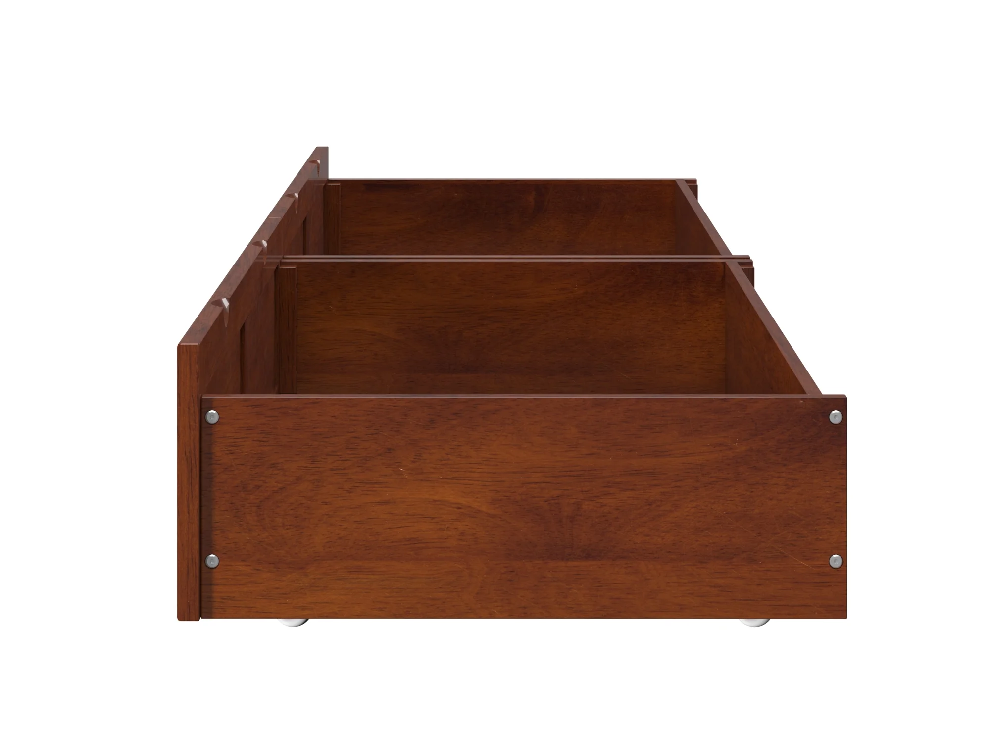 AFI Set of 2 Solid Wood Under Bed Storage Drawers, Twin XL/Queen, Walnut