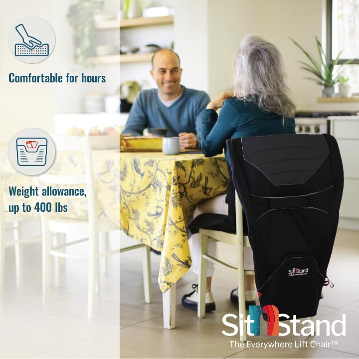 Compact Portable Smart Rising Seat - 400lb Capacity Chair Lift Assist for Seniors, 100% Stand Assist Chair Lifts for Elderly, Lightweight Sit-to-Stand Lift Seat