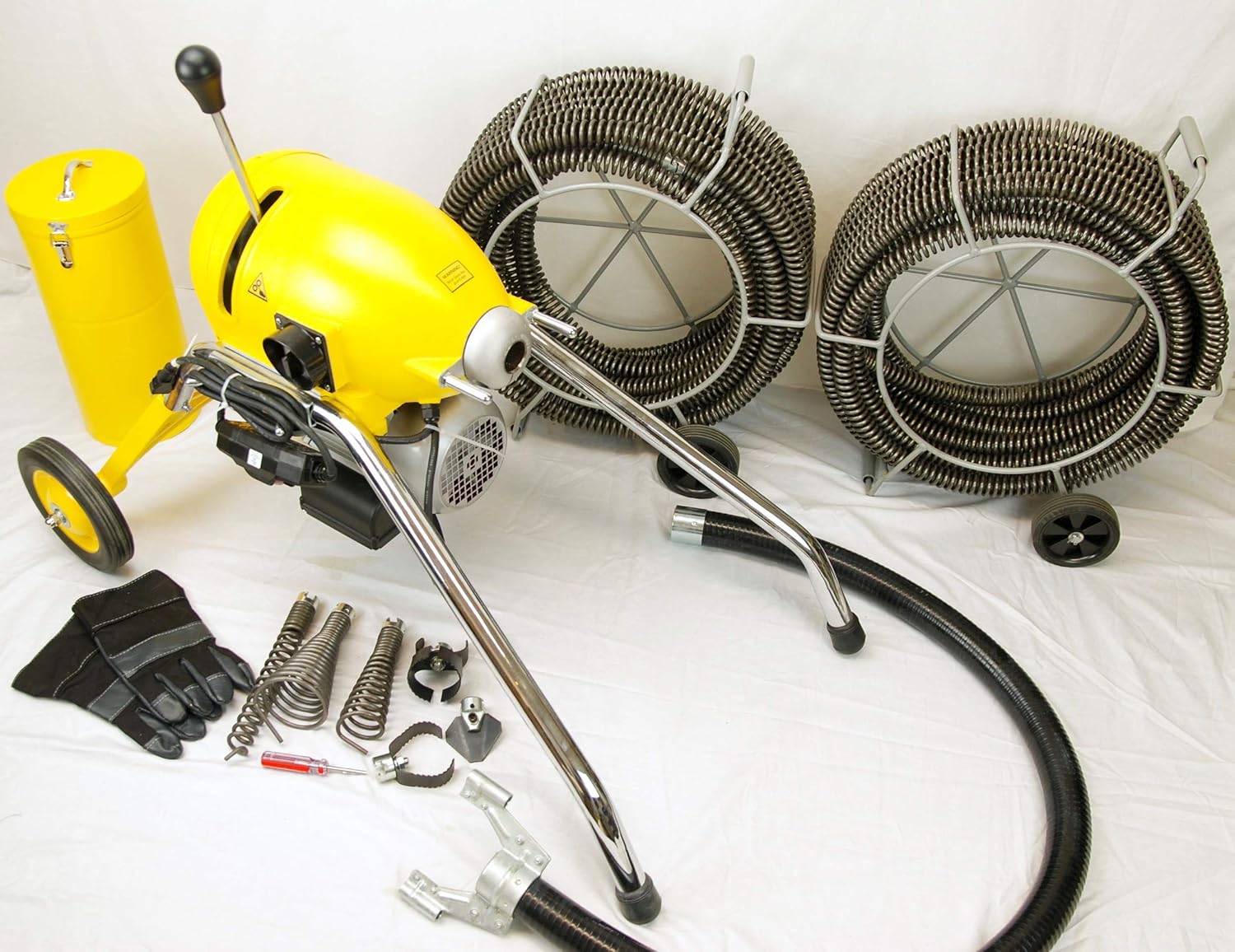 Package Deal BLUEROCK Tools SDS200 2" - 8" Sectional Pipe Drain Cleaning Machine Snake Cleaner