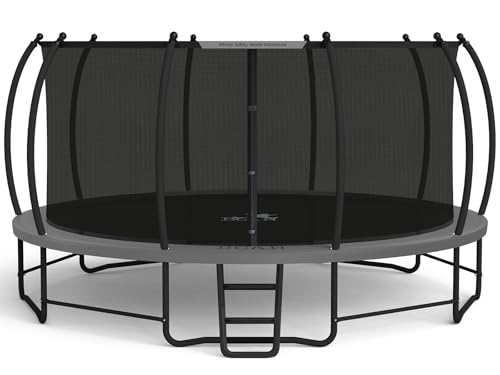 BCAN 8FT 10FT 12FT 14FT 15FT 16FT Recreational Trampoline with Enclosure for Kids Adults, ASTM Approved, Outdoor Trampolines with Ladder for Kids