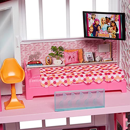 Barbie Dreamhouse Dollhouse with Pool, Slide and Elevator, Plus Lights, Sounds and 70+ Total Accessories, for 3 to 7 Year Olds