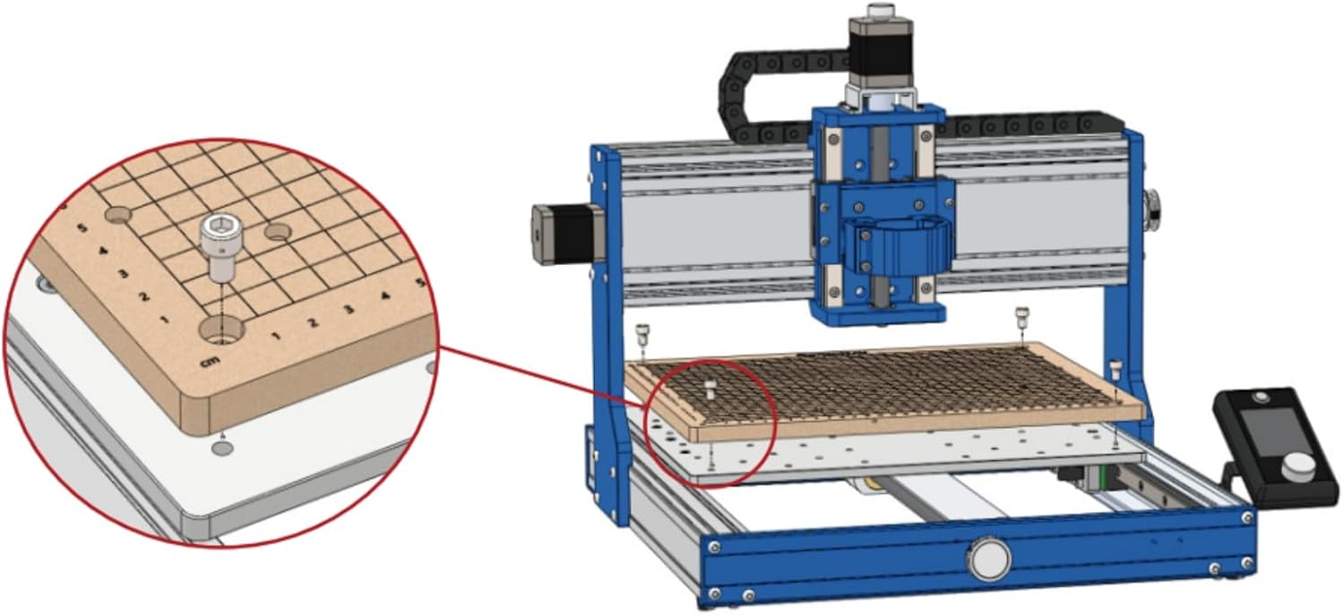 Genmitsu 3030-PROVer MAX CNC Router Machine with Linear Guide & Ball Screw Motion + MDF Grid Spoilboard, 360 x 300 x 12mm (14.2''x 11.8''x 0.4'')