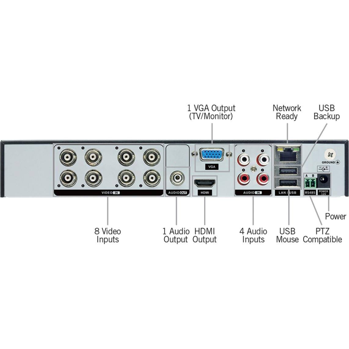 Night Owl Extreme HD XHD502-88P 8-Channel DVR with 8 Outdoor cameras Night Vision - DVR + camera(s) wired - 2 TB