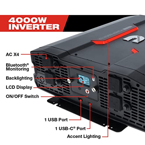 Cummins 5000 Watts Inverter Modified Sine Wave Truck Inverter 12 Volts to 110 Volts Four AC Outlets Two USB Ports (Plus Cable Kit)- CMN5000W - Inverters for Vehicles, Van Life, Camping