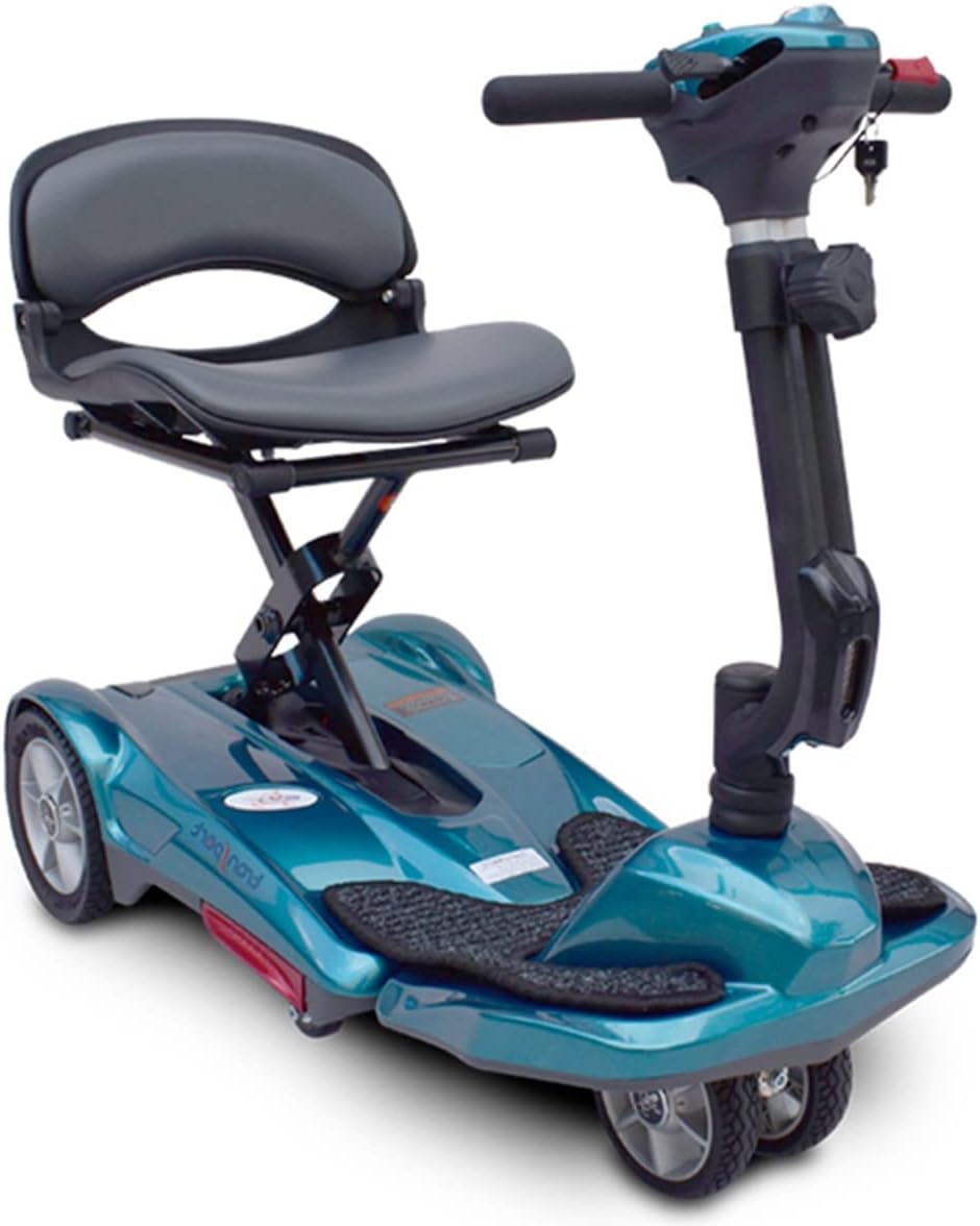 EV Rider Transport M EZ(Easy Move) S19M Fold Manual Folding Electric Mobility Scooter for Adults Seniors Handicapped Lightweight Mobility Travel Scooter, 11.5 Ah Li Battery Pack-Sea Blue