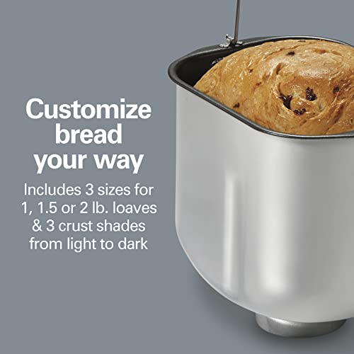 Hamilton Beach 29890 Premium Dough & Bread Maker Machine with Auto Fruit and Nut Dispenser