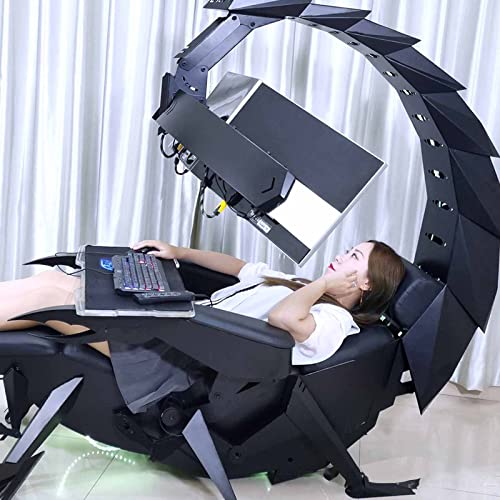 Comfortable Ergonomics Computer Chair Gaming Ergonomic Computer Cockpit Chair with Zero-Gravity Comfortable Racing Simulator Game Chair with Zero Gravity Independent Massage Gaming Chair Red ( Color :