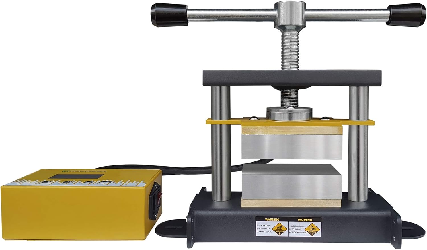 Rosineer Grip Twist Heat Press, 5000+ lbs Force, 3" x 5" Dual Insulated Heat Plates - Affixed and Portable Options - Detachable Control Box - Free Starter Kit