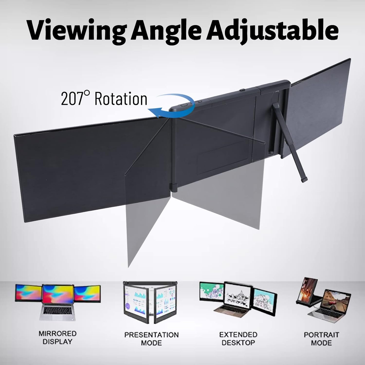 Triple Portable Monitor for Laptop - P2 Pro 13.3'' Full 1920x1080p HD IPS Dual Extender Screen for 13.3''~16.5'' MAC/Windows/Linux Laptop with USB-C & USB-A
