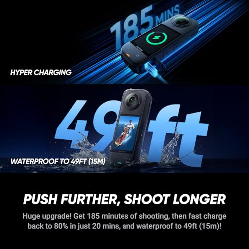 Insta360 X5 Motorcycle Bundle - Waterproof 8K 360° Action Camera, Rugged & Replaceable Lens, 3-Hour Battery, Clear Audio, Stabilization, Invisible Selfie Stick Effect, Leading Low Light