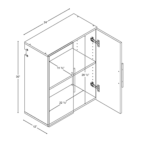 Prepac HangUps Upper Storage Cabinet - Elegant and Spacious Wall Cabinets to Maximize Your Storage, 36" Size, Classic White Finish
