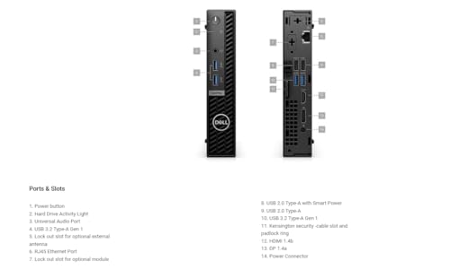 Dell OptiPlex 7010 Micro Form Factor Desktop, Intel Core i5-13500T (14 Core up to 4.6 GHz), 16GB DDR4 RAM, 256GB PCIe SSD, Intel UHD Graphics, Windows 11 Pro, Black