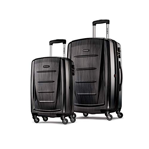 Samsonite Winfield 2 Hardside Expandable Luggage with Spinner Wheels, Brushed Anthracite, Checked-Large 28-Inch