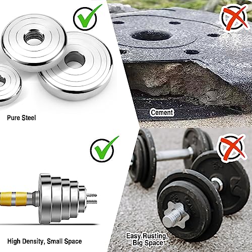 Adjustable Dumbbell Set - 44/66 LBS weights set, Dumbbell Barbell 3 in 1, Steel Dumbbells Pair with Connecting Rod for Adults Women Men Fitness Workout, Home Gym Exercise Training Equipment
