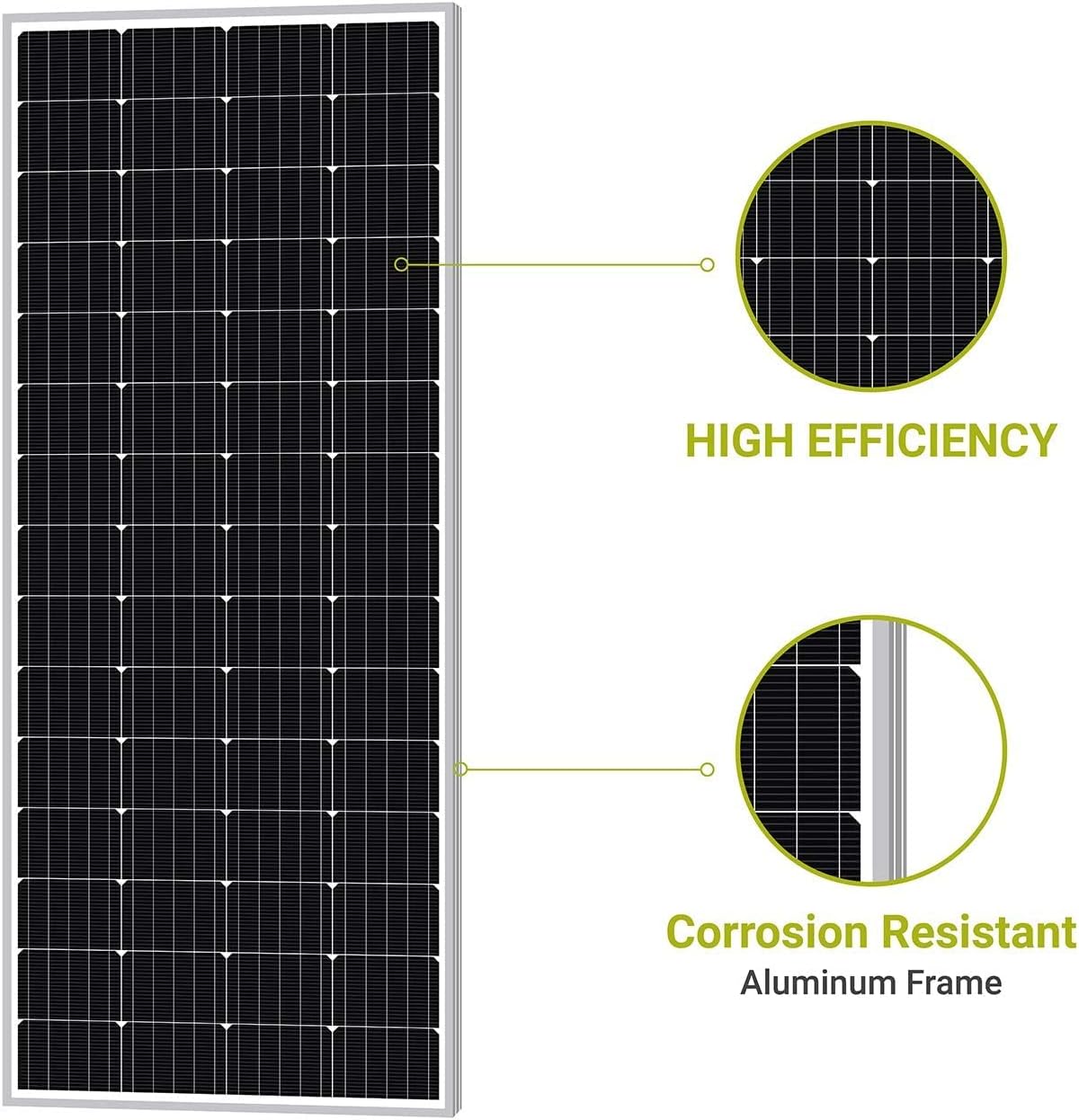 Newpowa 200W Monocrystalline 200 Watts 12V Solar Panel High Efficiency Mono PV Module Power for RV Marine Boat Cabin or Other Off Grid System (200W Classic)