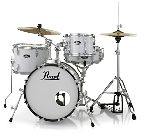 Pearl Roadshow Drum Set 4-Piece Complete Kit with Cymbals and Stands, Charcoal Metallic (RS584C/C706)