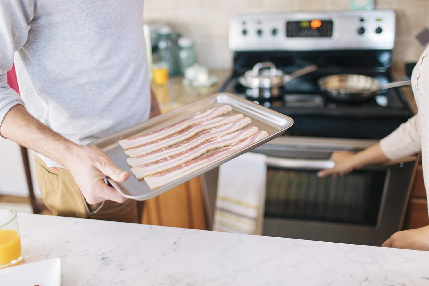 360 Stainless Steel Jelly Roll Pan (14"x10"), Handcrafted in the USA, 5 Ply, Stainless Steel Bakeware, Baking Pan, Roasting Pan