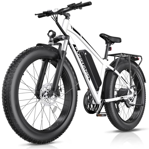 Electric Bike for Adults, Peak 1000W Ebike, 25MPH 60Miles Electric Mountain Bike, 26" Fat Tire Adult Electric Bicycle with 48V 13AH Battery, Rear Rack, 7 Speed, Front Suspension, Turn Signal