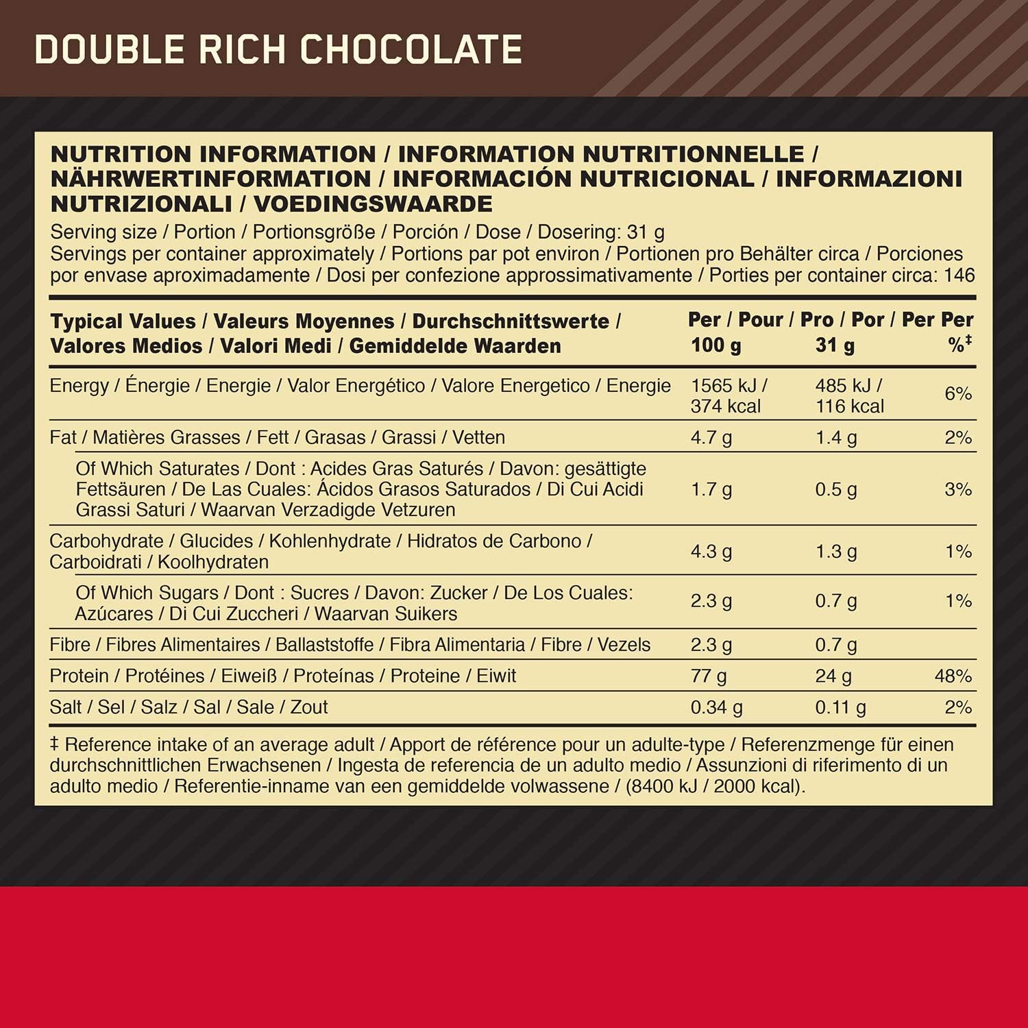 Optimum Nutrition Gold Standard 100% Whey Protein Powder, Double Rich Chocolate 10 Pound (Packaging May Vary)