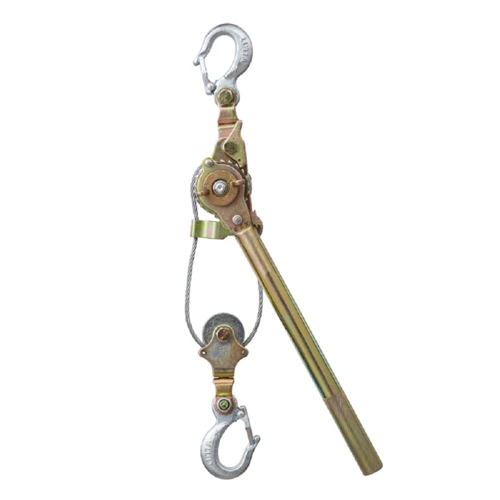 RLOZUI Heavy Duty Hand Puller with Cable Rope 2 Ton Hand Puller Come Along Cable Hoist Hooks 4400LB W/Heavy Duty Metal Gear for Lifting Pulling Construction Pack of 2