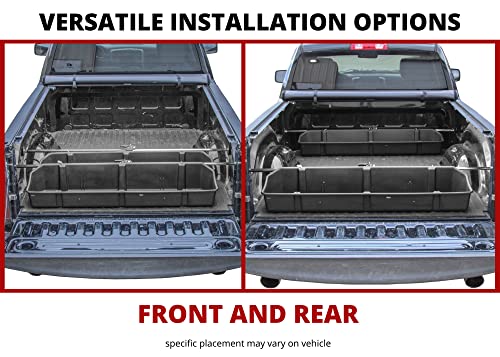 Red Hound Auto FullSize Truck Bed Storage Cargo Organizer Fits Ford Chevrolet GMC Dodge Ram Toyota Nissan Universal 55 Inch to 69 inch Wide Beds Secure Protect Groceries and More