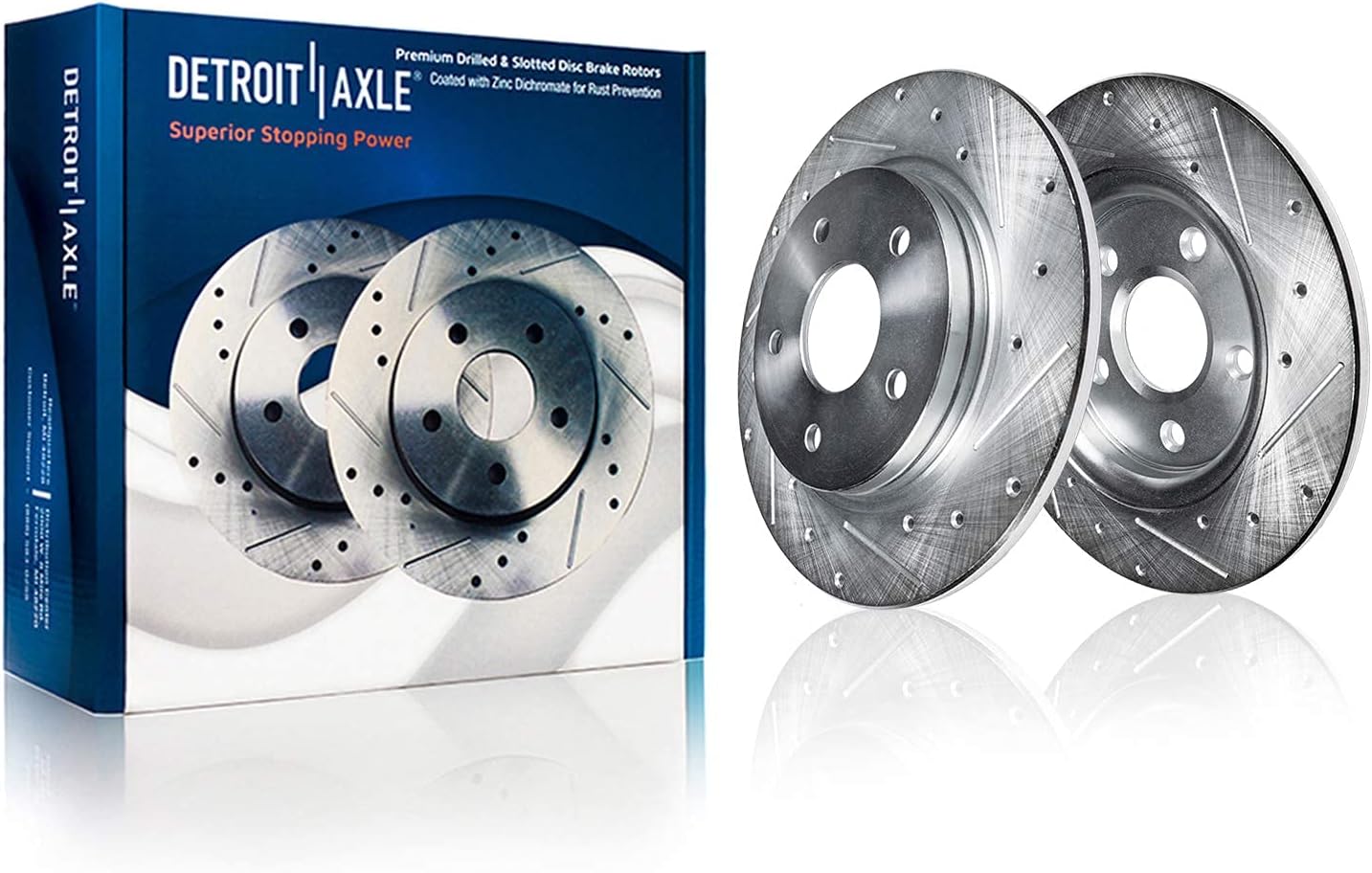Detroit Axle - Front & Rear Drilled and Slotted Disc Rotors Brake Pads Kit Replacement for 2005-2010 Honda Odyssey - 10pc Set
