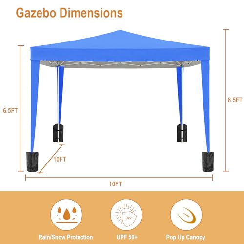 10x20 White Pop Up Canopy Tent Heavy Duty with 6 sidewalls Commercial Outdoor Party Tent Event Wedding Tents Instant Canopy Gazebo with Carry Bag UPF 50+ Waterproof Adjustable Height