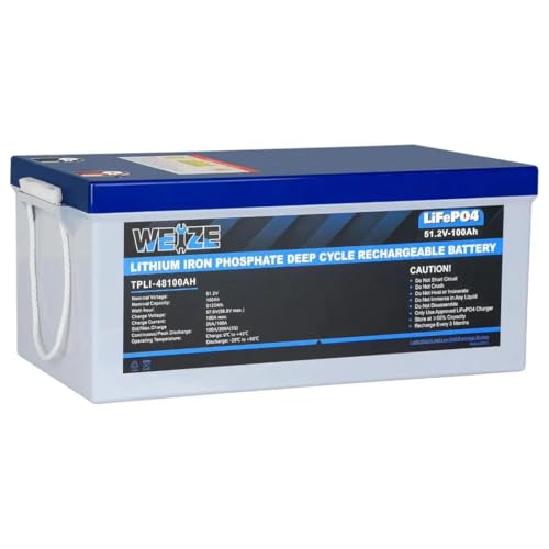Weize 12V 100Ah TM LiFePO4 Lithium Battery, Built-in Smart BMS, Group 31 Deep Cycle Battery Perfect for Trolling Motor, RV, Solar, Marine, Overland/Van, and Off Grid Applications