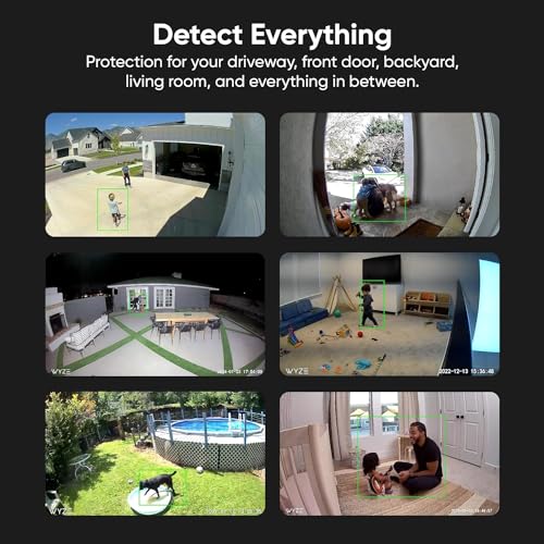 WYZE Cam v3 with Color Night Vision, Wired 1080p HD Indoor/Outdoor Security Camera, 2-Way Audio, Compatible with Alexa, Google Assistant, and IFTTT, 3-Pack