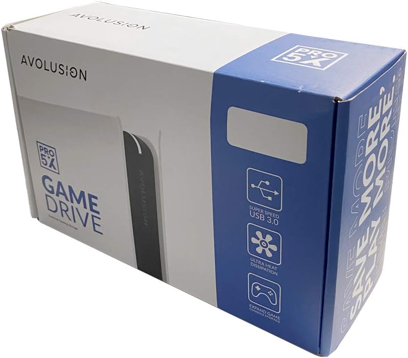 Avolusion PRO-5X Series 8TB USB 3.0 External Gaming Hard Drive for PS4 Original, Slim & Pro (White)