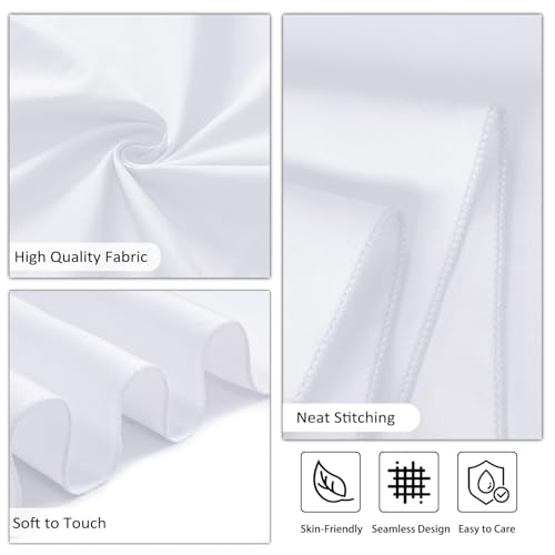 12 Pack White Round Tablecloth 120 Inch White Table Cloth Stain and Wrinkle Resistant Round White Tablecloths Reusable and Washable Polyester Fabric Table Covers for Buffet Wedding Party and Banquet