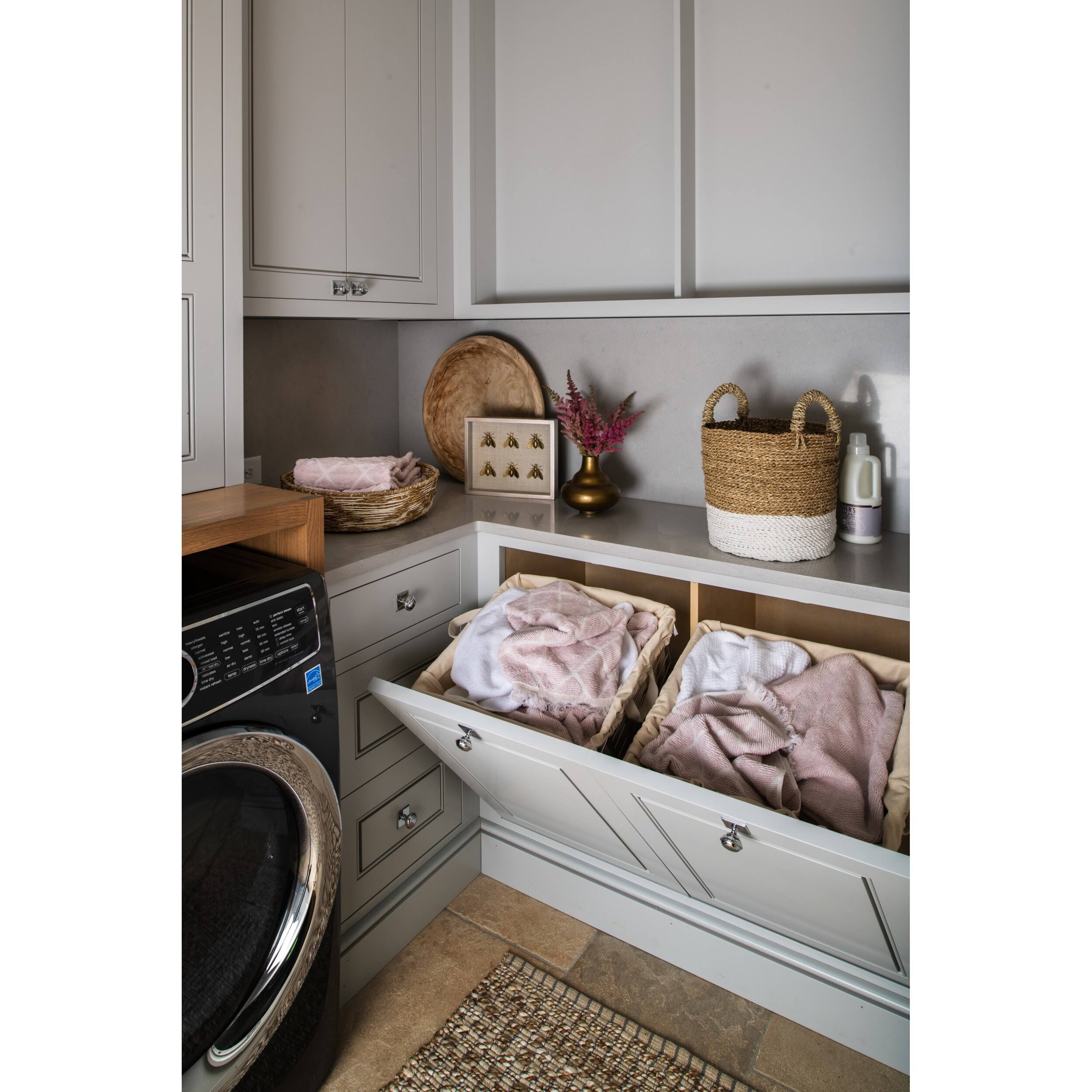 Rev-A-Shelf Tilt Out Hamper Basket, Satin Nickel