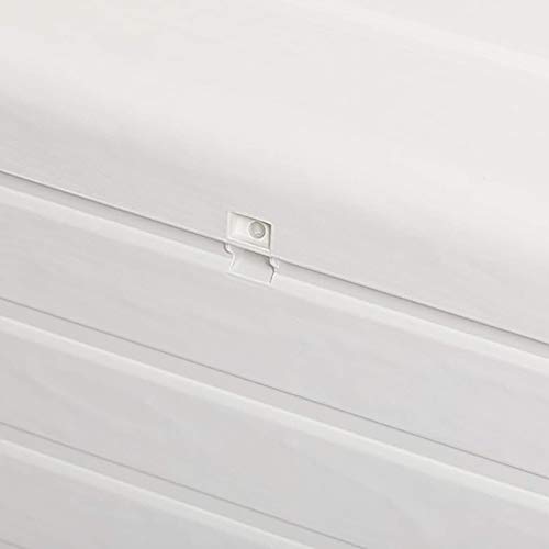 Foreverspring UV Weather Resilient Lockable Box Chest Bench for Outdoor Pool Patio Furniture and Deck Storage Bin, 70 Gallon, White