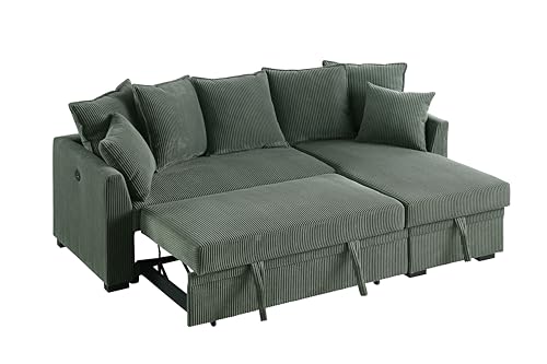 Oversized U-Shaped Sectional Sofa Couch Plush Corduroy Upholstered Modular Deep Seat Sofa&Couch Sectional W/Right Facing Chaise Lounge and 7 Toss Pillows for Home Apartment Living Room Furniture Sets
