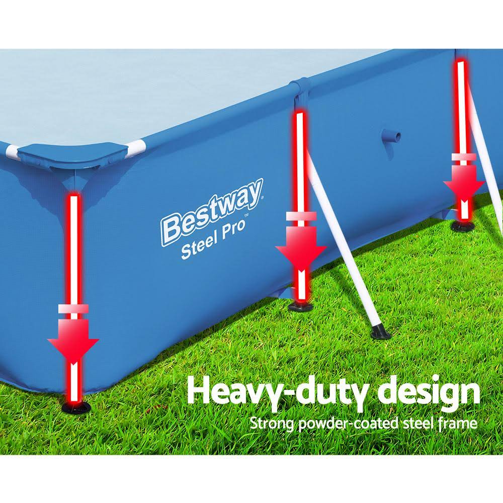 Bestway Swimming Pool Steel Frame Above Ground Rectangular Pool Filter Pump