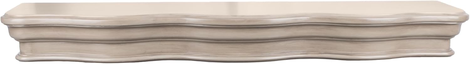 Fireplace Mantels, Solid Rustic Wood Floating Mantel Shelves, Wall Mounted Farmhouse Shelf Handcrafted Mantle Decor Beam with Invisible Metal Bracket (60in, Grey)