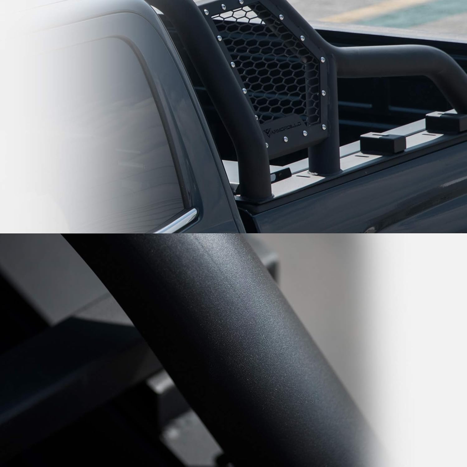 Armordillo 642167818793 For Full Size Trucks CR1 Chase Rack Truck Bed Roll Bar with Tire Carrier - Matte Black