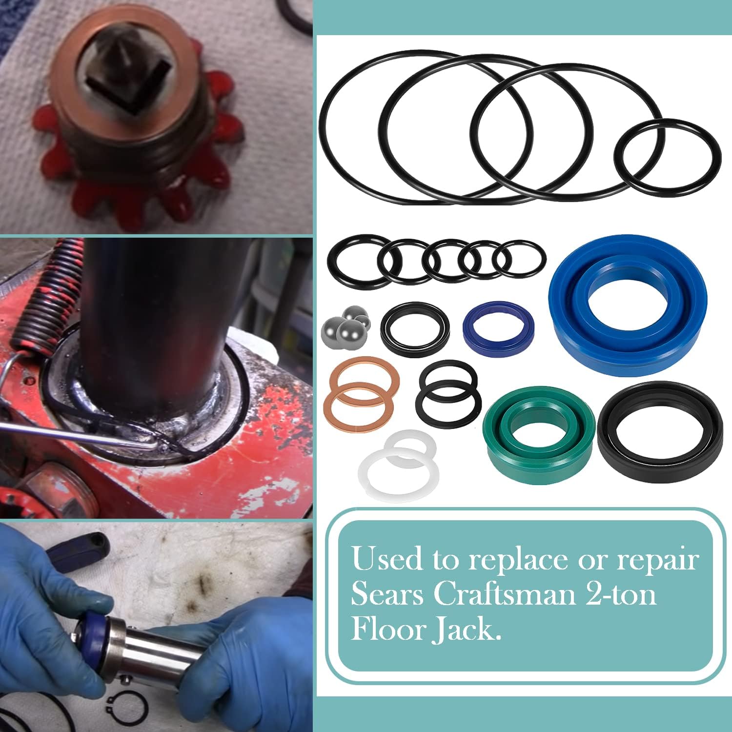 328.12031 Seal Replacement Kit for Sears Craftsman Floor Jack, 2 Ton, Replacement Parts for Repairs (59 PCS) Pack of 2