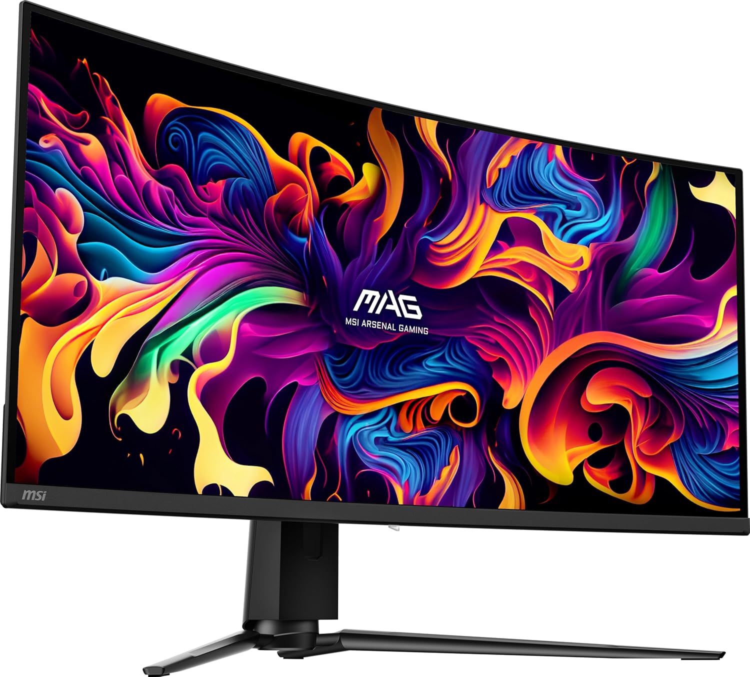 MSI MAG341CQP QD-OLED, 34 Curved OLED Gaming Monitor, 3440 x 1440 (UWQHD), OLED 0.03ms Response time, 175Hz, True Black HDR 400, HDMI, DP Port, USB Type C, Tilt, Height,Black