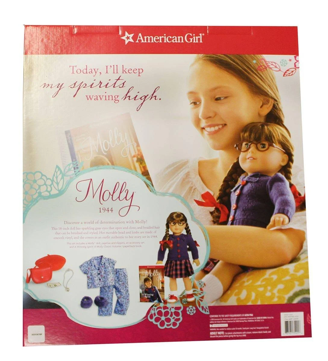 American Girl 18-inch Molly 1944 Doll + PJ Set + Book