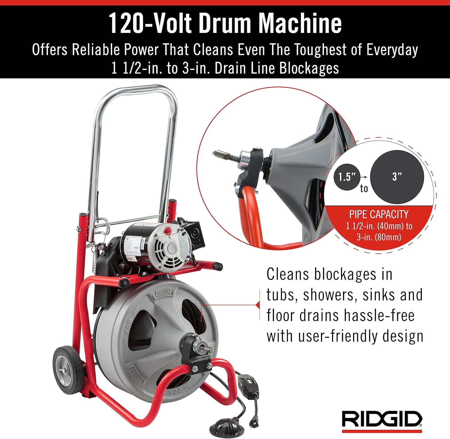 RIDGID 52363 K-400 Drain Cleaner, Grey