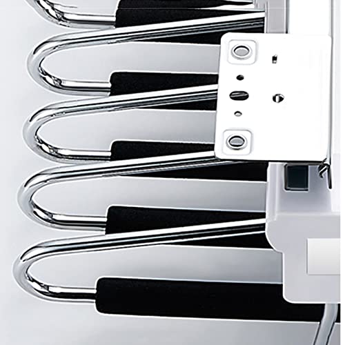 lhx Pull-Out Pant Rack Telescopic Wardrobe Hanging Pants Top Mount Double Row 18 Arm Steel Pull-Out Pant Rack Style Clothes Organizer Saves Space and Storage (Color : Black)